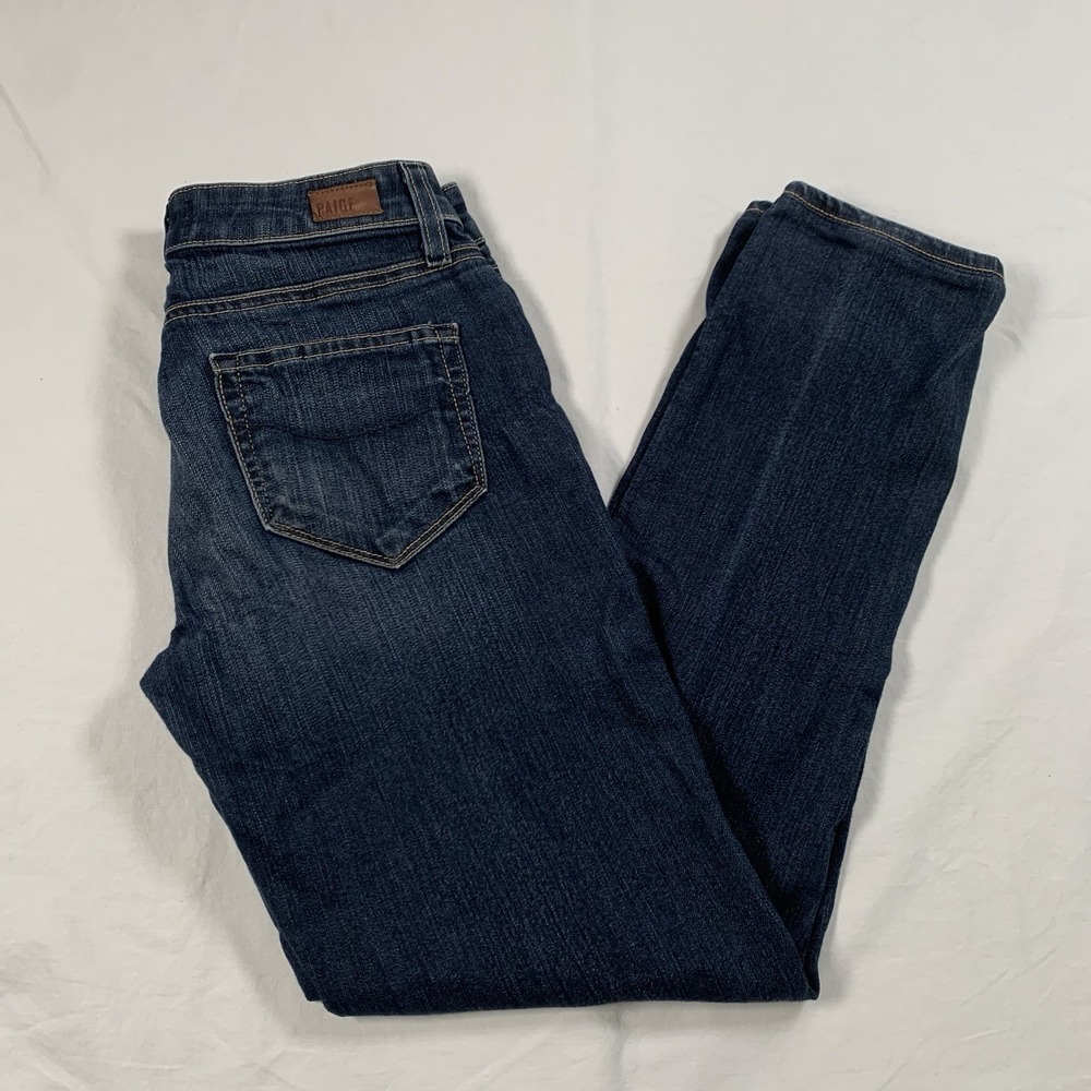 Paige Skyline Skinny Jeans Womens‎ Size 25 Blue Stretch Dark Wash Denim Pocket